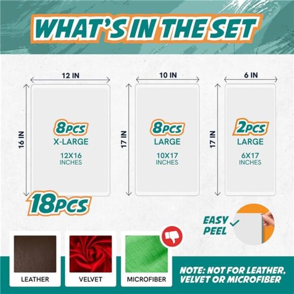 Cat Scratch Deterrent Tape – 18-Pack Double Sided Anti-Scratching Sticky Tape - Picture 4 of 14